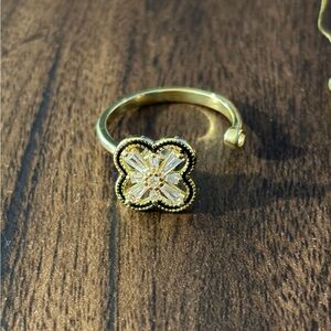 Gold Floral Ring Fidget Spinner